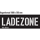Einzelschablone Text Ladezone, Kunststoff, 0,9mm, Text 900 x 200mm