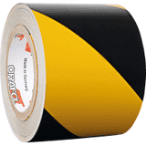 ORALITE®Reflexfolie, rechtsweisend, teilreflektierend, gelb / schwarz, 100mm, 25m / Rolle