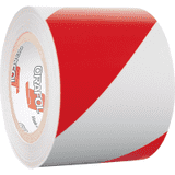 ORALITE® Reflexfolie, linksweisend, vollreflektierend, rot / weiß, 100mm, 25m / Rolle