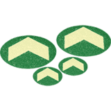 PERMALIGHT® power Bodenpunkt mit Pfeil, Polycarbonat, selbstklebend, Ø 60mm, 10 / VE