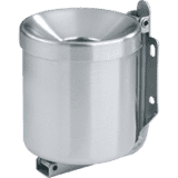 Sicherheits- Wandascher, Edelstahl, Ø 90mm, H 100mm, Fassungsvermögen 0,6 l