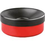 Sicherheits- Tischascher, Deckel abnehmbar, rot, Stahlblech, Ø 90mm, H40mm, 0,2 l