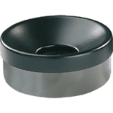 Sicherheits- Tischascher, Deckel abnehmbar, graphit, Stahlblech, Ø 90mm, H 40mm, 0,2 l