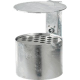 Wandascher für Außen, mit rundem Dach, feuerverzinkt, Stahlblech, 4l, 200 x 290mm