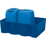 asecos Wanne 2001, ebenerdig, verzinktes Gitter, Auffangvolumen 60 l, 714 x 525 x 235mm