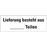 Hinweisetikett Lieferung besteht aus.., weiß, Haftpapier, perm.,147 x 50mm, 250 / Rolle