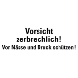 Hinweisetikett Zerbrechl.! Vor Nässe..., weiß, Haftpapier, perm.,147 x 50mm, 250 / Rolle
