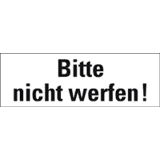 Hinweisetikett Bitte nicht werfen!, weiß, Haftpapier, perm.,147 x 50mm, 250 / Rolle