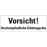 Hinweisetikett Hochempf.Elektogeräte, weiß, Haftpapier, perm.,147 x 50mm, 250 / Rolle