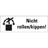 Hinweisetikett Nicht Rollen / kippen, weiß, Haftpapier, perm.,147 x 50mm, 250 / Rolle