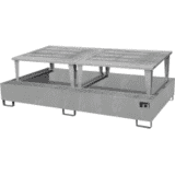 BAUER Stahl- Auffangwanne IBC, verzinkt gemäß EN ISO 1461, 1460 x 863 x 2650mm, 300kg