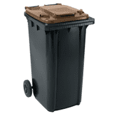 SSI Schäfer Großmülltonne GMT Extra, braun, HDPE Kunststoff, 240 l