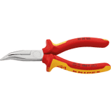 KNIPEX® Flachrundzange mit Schneide, isoliert, abgewinkelte Backen, 160 x 51 x 18mm