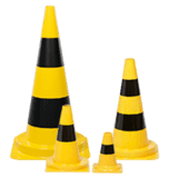 Leitkegel, gelb / schwarz, leichte Ausführung