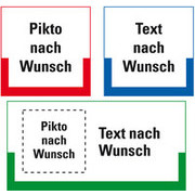 Abfallkennzeichen, mit Pikto nach Wunsch, Folie