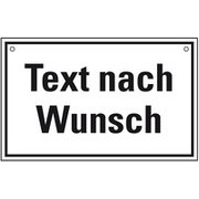 Hinweisschild, mit Text nach Wunsch, inkl. 2 Bohrungen, Kunststoff, 300 x 200mm
