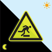 PERMALIGHT® power Warnschild Warnung vor Hindernisse am Boden, ISO