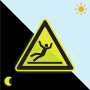 PERMALIGHT® power Warnschild Warnung vor Rutschgefahr, ISO
