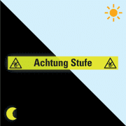 PERMALIGHT® power Treppenmarkierung Achtung Stufe, R10, ISO, fluoresz.,1000 x 120mm