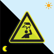 PERMALIGHT® power Warnschild Warnung vor Hindernissen im Kopfbereich, ISO