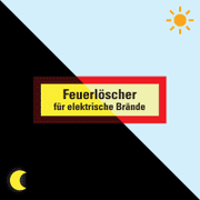 PERMALIGHT® power Feuerwehrschild Feuerlöscher für elektr. Brände, Folie, 210 x 74mm