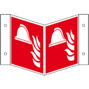 Brandschutz- Nasenschild Brandbekämpfung, ASR / ISO, Kunststoff, 200 x 200mm