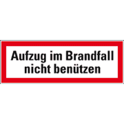 Feuerwehrschilder für Aufzüge