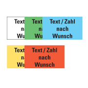 Etiketten, mit Text nach Wunsch, eckig