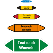 Rohrleitungs-Einzeletiketten, mit Text nach Wunsch