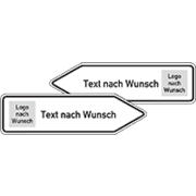 Wegweiser nach Wunsch, aus Aluminium