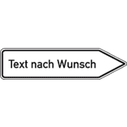 Wegweiser rechtsweisend, Text nach Wunsch, einseitig, Aluminium RA0, 1400 x 350mm