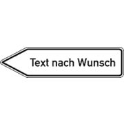 Wegweiser linksweisend, Text nach Wunsch, einseitig, Aluminium RA0, 1400 x 350mm