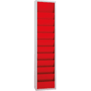 Planungstafel, 1-reihig, 10 Schienen, für DIN A4 Auftragstaschen, rot / grau, 12kg