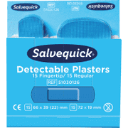 Nachfüll- Pflastersatz für Salvequick® Pflasterspender, blau, detectable, 180 / VE