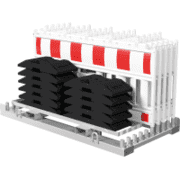 Schake Baustellensicherung- Komplett- Set, rot / weiß, 10 Zaunelemente m.Zubehör, RA2