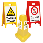 Warnaufsteller, mit Piktogramm und Text nach Wunsch