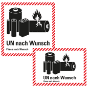 Verpackungskennzeichen, für Lithium-Batterien, UN- und Telefonnummer nach Wunsch