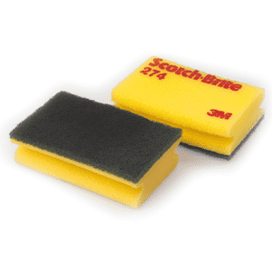 3M Scotch-Brite Scheuerschwamm, zur Feucht - und Nassreinigung, gelb, 9,6x15cm Bild 1