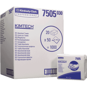 Kimberly- Clark Kimtech Pflegetuch, Z- Faltung, weiß, 380 x 320mm, 50 / Box Bild 1