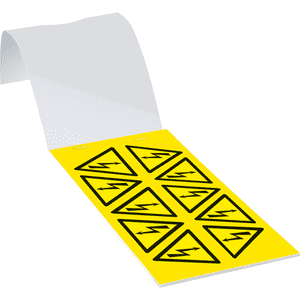 Warnschild Warnung vor elektrischer Spannung, ASR/ISO, Folie, selbstklebend, Schenkellänge 50mm, 100/Heft Bild 2