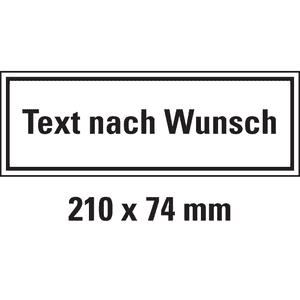 Hinweisschild, mit Text nach Wunsch, Aluminium, 210 x 74mm Bild 1
