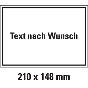 Hinweisschild, mit Text nach Wunsch, Aluminium, 210 x 148mm Bild 1