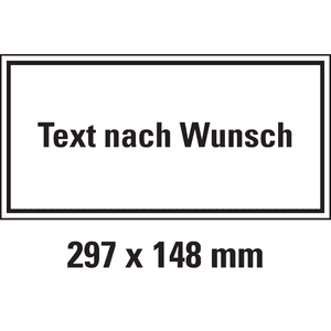 Hinweisschild, mit Text nach Wunsch, Aluminium, 297 x 148mm Bild 1