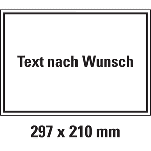 Hinweisschild, mit Text nach Wunsch, Aluminium, 297 x 210mm Bild 1