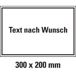 Hinweisschild, mit Text nach Wunsch, Aluminium, 300 x 200mm Bild 1