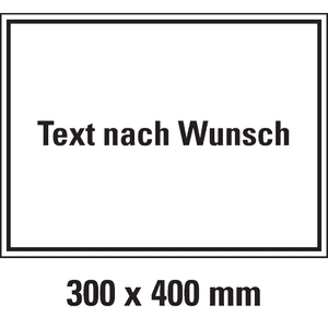 Hinweisschild, mit Text nach Wunsch, Aluminium, 300 x 400mm Bild 1