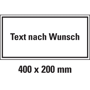 Hinweisschild, mit Text nach Wunsch, Aluminium, 400 x 200mm Bild 1