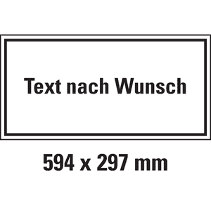 Hinweisschild, mit Text nach Wunsch, Aluminium, 594 x 297mm Bild 1