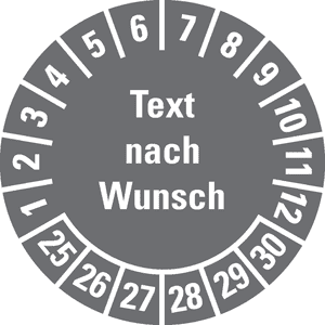 Prüfplakette, Text nach Wunsch, Monatsring, Folie, ablösbar, Ø 20mm, 36 / Bogen Bild 1