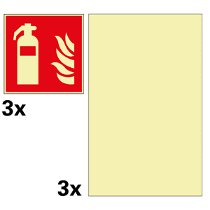 Vorteils- Set Feuerlöscher- Hinterlegung, Zeichen Feuerlöscher, verschiedene Formate Bild 1